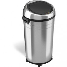 HLS Commercial XL Round Stainless Sensor Trash Can - 23 gal Capacity - Round - Touchless - Sensor, Bacteria Resistant, Caster, Mobility, Smudge Resistant, Easy to Clean, Vented - 32.6