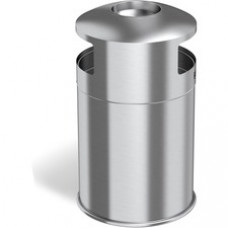 HLS Commercial 50-Gallon Dual Side-Entry Trash Can - 50 gal Capacity - Round - Durable, Compact, Smudge Resistant, Ash Pan, Fingerprint Proof - 40.2