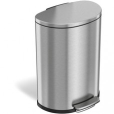 HLS Commercial 13-gallon Soft Step Trash Can - 13 gal Capacity - Half-round - Smooth, Foot Pedal, Fingerprint Proof, Removable Inner Bin, Durable - 26.4