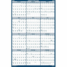 House of Doolittle Write-on Laminated Wall Planner Professional - 12 Month - January 2026 to December 2026 - 32" x 48" Sheet Size- Blue, Gray - - 32" Height - Laminated, Erasable, Write on/Wipe off, Theme - 1 Each