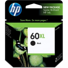 HP 60XL Original Ink Cartridge - Inkjet - 600 Pages - Black - 1 Each