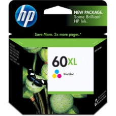HP 60XL Original Ink Cartridge - Inkjet - 440 Pages - Cyan, Magenta, Yellow - 1 Each