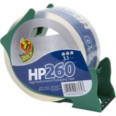 Duck Brand HP260 Packing Tape - 2" Width x 60 yd Length - 3" Core - 3.10 mil - Adhesive Backing - Dispenser Included - 1 Roll - Clear