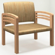 HPFI Trados Bariatric Guest Chair - Bronze Foam, Steel, Engineered Hardwood, Fabric Seat - Bronze Foam, Fabric Back - Steel, Solid Hardwood Frame - Four-legged Base - Armrest - 1 Each