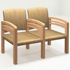 HPFI Trados Triarc Arm Ganged Guest Chairs - Bronze Foam, Steel Seat - Bronze Foam Back - Steel, Solid Hardwood Frame - Armrest - 1 Each