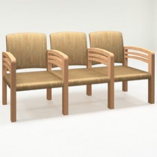 HPFI Trados Triarc Arm Ganged Guest Chairs - Bronze Foam, Steel Seat - Bronze Foam Back - Steel, Solid Hardwood Frame - Armrest - 1 Each