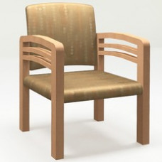 HPFI Trados Triarc Arm Guest Chair - Bronze Foam, Steel Seat - Bronze Foam Back - Steel, Solid Hardwood Frame - Four-legged Base - Armrest - 1 Each
