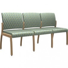 HPFI Axxess Armless Ganged Guest Chairs - Limeade Polyester, High Density Foam (HDF) Seat - Limeade Polyester, Foam Back - Maple Solid Hardwood, Steel Frame - 1 Each
