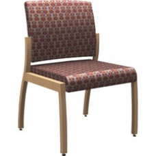 HPFI Axxess 980 Armless Guest Chair - Sangria Polyester, High Density Foam (HDF) Seat - Sangria Polyester, Foam Back - Maple Solid Hardwood, Steel Frame - Four-legged Base - 1 Each