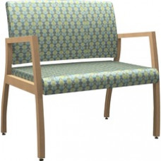 HPFI Axxess 982 Bariatric Chair - Limeade Polyester, High Density Foam (HDF) Seat - Limeade Polyester, Foam Back - Maple Solid Hardwood, Steel Frame - Four-legged Base - Armrest - 1 Each
