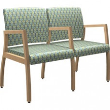 HPFI Axxess Armless Ganged Guest Chairs - Limeade Polyester, High Density Foam (HDF) Seat - Limeade Polyester, Foam Back - Maple Solid Hardwood, Steel Frame - Armrest - 1 Each