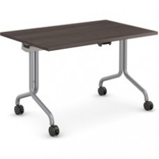 HPFI Duality Training Table - Driftwood Rectangle Top - Powder Coated Silver Base x 48