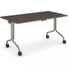 HPFI Duality Training Table - Driftwood Rectangle Top - Powder Coated Silver Base x 60