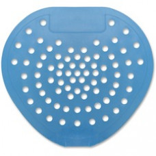 Hospeco Vinyl Urinal Screen - Mint - Lasts upto 30 Day - Flexible, Odor Neutralizer, Clog Remover - 12 / Carton - Blue