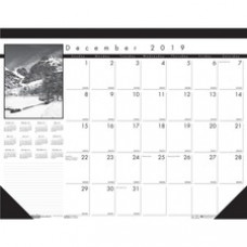 House of Doolittle Black and White Calendar Desk Pads - Julian Dates - Monthly - 13 Month - December 2022 - December 2023 - 1 Month Single Page Layout - 22