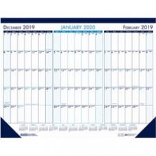 House of Doolittle 3-month View Monthly Desk Pad Calendar - Julian Dates - Monthly, Daily - 12 Month - January - December - 3 Month Single Page Layout - 17