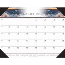 House of Doolittle Recycled Illustrated Desk Pad Calendar - Julian Dates - Monthly - January 2023 - December 2023 - 1 Month Single Page Layout - 22