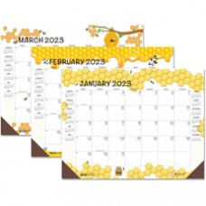 House of Doolittle Honeycomb Monthly Desk Pad Calendar - Julian Dates - Monthly - 12 Month - January 2023 - December 2023 - 22