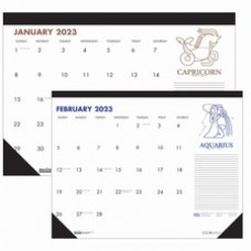 House of Doolittle Zodiac Monthly Desk Pad Calendar - Julian Dates - Monthly - 12 Month - January - December - 1 Month Single Page Layout - 22