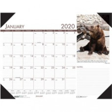 House of Doolittle EarthScapes Wildlife Desk Pad - Academic - Julian Dates - Daily, Weekly, Monthly, Yearly - 12 Month - January 2023 - December 2023 - 1 Month Single Page Layout - 17