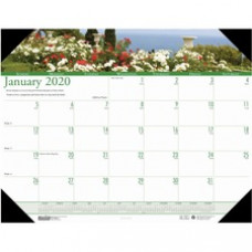 House of Doolittle EarthScapes Gardens Desk Pad - Julian Dates - Monthly - 1 Year - January 2023 - December 2023 - 1 Month Single Page Layout - 22