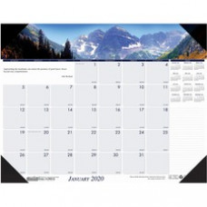 House of Doolittle EarthScapes Mountains Desk Pad - Julian Dates - Monthly - 1 Year - January 2023 - December 2023 - 1 Month Single Page Layout - 22