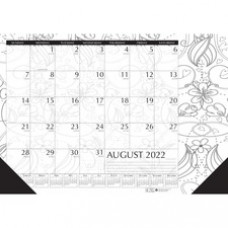 House of Doolittle Academic Doodle Monthly Desk Pad Calendar - Academic - Julian Dates - Monthly - 12 Month - August 2022 - July 2023 - 1 Month Single Page Layout - 22