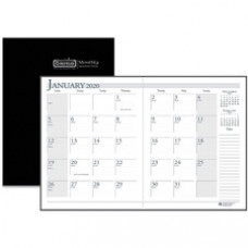 House of Doolittle Economy Stitched Cover Monthly Planner - Monthly - 14 Month - December 2022 - January 2024 - 1 Month Double Page Layout - 8 1/2" x 11" Sheet Size - 1.75" x 1.75" Block - Leatherette, Paper - 
