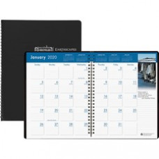 House of Doolittle Earthscapes Wirebnd Color Monthly Planner - Yes - Monthly - 1.2 Year - December 2021 till January 2023- 1 Month Double Page Layout - 8 1/2" x 11" - Wire Bound - Black - Simulated Leather - Non-