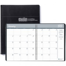 House of Doolittle 2680-02 Planner - Personal - Julian Dates - Monthly - 24 Month - January 2023 - December 2024 - 1 Month Double Page Layout - Blue Sheet - Wire Bound - Leather - Black - 6.9