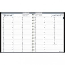 House of Doolittle House of Doolittle Professional 2-year Weekly Planner - Professional - Weekly - 2 Year - January 2023 - December 2024 - 7:00 AM to 8:45 PM - Half-hourly - 1 Week Double Page Layout - Black - Simulated Leather - 11