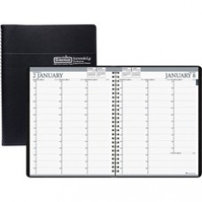 House of Doolittle Black Professional Weekly Planner - Julian Dates - Weekly - January 2023 - December 2023 - 7:00 AM to 8:45 PM - Quarter-hourly - 1 Week Double Page Layout - 8 1/2