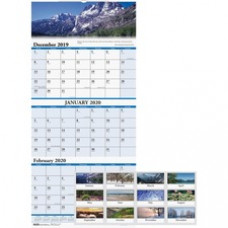 House of Doolittle Scenic 3-month Wall Calendar - Julian Dates - 14 Month - December 2022 - January 2024 - 3 Month Single Page Layout - 12 1/4