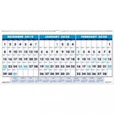 House of Doolittle 3-month Horizontal Wall Calendar - Julian Dates - Daily, Monthly - 14 Month - December 2022 - January 2024 - 1.13