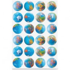 Hygloss Globes Stickers - Learning Theme/Subject - 72 (Globe) Shape - Self-adhesive - Assorted - 1 Pack