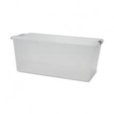 Iris Clear Storage Boxes with Lids - External Dimensions: 31.5" Width x 17.8" Depth x 13" Height - 22.75 gal - Stackable - Polypropylene - Clear - For Multipurpose - 4 / Carton