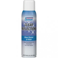 Dymon Clear Reflections Aerosol Glass Cleaner - Aerosol - 0.16 gal (20 fl oz) - 12 / Carton - Blue, Silver, Crystal Clear
