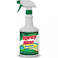 Spray Nine Heavy-Duty Cleaner/Degreaser + Disinfectant - Spray - 0.25 gal (32 fl oz) - 1 Each - Clear