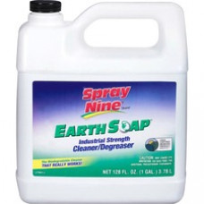 Spray Nine EARTH SOAP Bio-Based Cleaner/Degreaser - Liquid - 1 gal (128 fl oz) - 1 Each - Clear