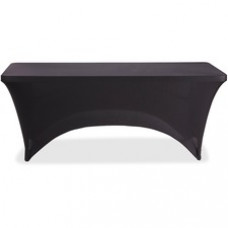 Iceberg 6' Stretchable Fabric Table Cover - 1 Each - Polyester, Spandex - Black