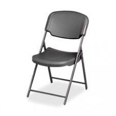 Iceberg Rough 'N Ready Folding Chair - Polyethylene Charcoal Seat - Steel Frame - Charcoal