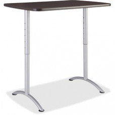 Iceberg Walnut Top Sit-to-Stand Table - Rectangle Top - Arch Base - 2 Legs - 48