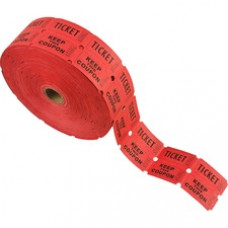 ICONEX Numbered Double-ticket Roll - Ticket, Keep This Coupon - Red - 2000/Roll