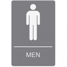 Headline Signs ADA MEN Restroom Sign - 1 Each - Men Print/Message - 6