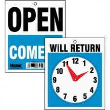 Headline Signs OPEN/WILL RETURN Time Sign - 1 Each - Open, Come In, Will Return Print/Message - 7.5