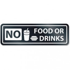 Headline Signs NO FOOD OR DRINKS Window Sign - 1 Each - NO FOOD OR DRINKS Print/Message - 8.5