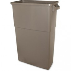Thin Bin 23-gal Beige Container - 23 gal Capacity - Handle, Durable - Polyethylene - Beige