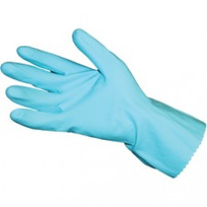 Value-Plus Flock Lined Latex - Chemical Protection - Large Size - Latex - Blue - Mediumweight, Abrasion Resistant, Detergent Resistant, Acid Resistant, Alkali Resistant, Fat Resistant, Oil Resistant, Anti-bacterial - For General Purpose, Maintenance, Jani