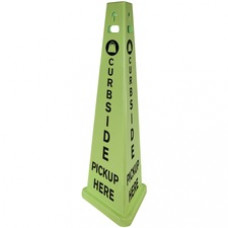 TriVu 3-sided Curbside Pickup Safety Sign - 3 / Carton - Curbside Pickup Here Print/Message - 14.8