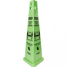 TriVu Social Distancing 3 Sided Safety Cone - 1 Each - Caution Maintain Social Distancing Print/Message - 40